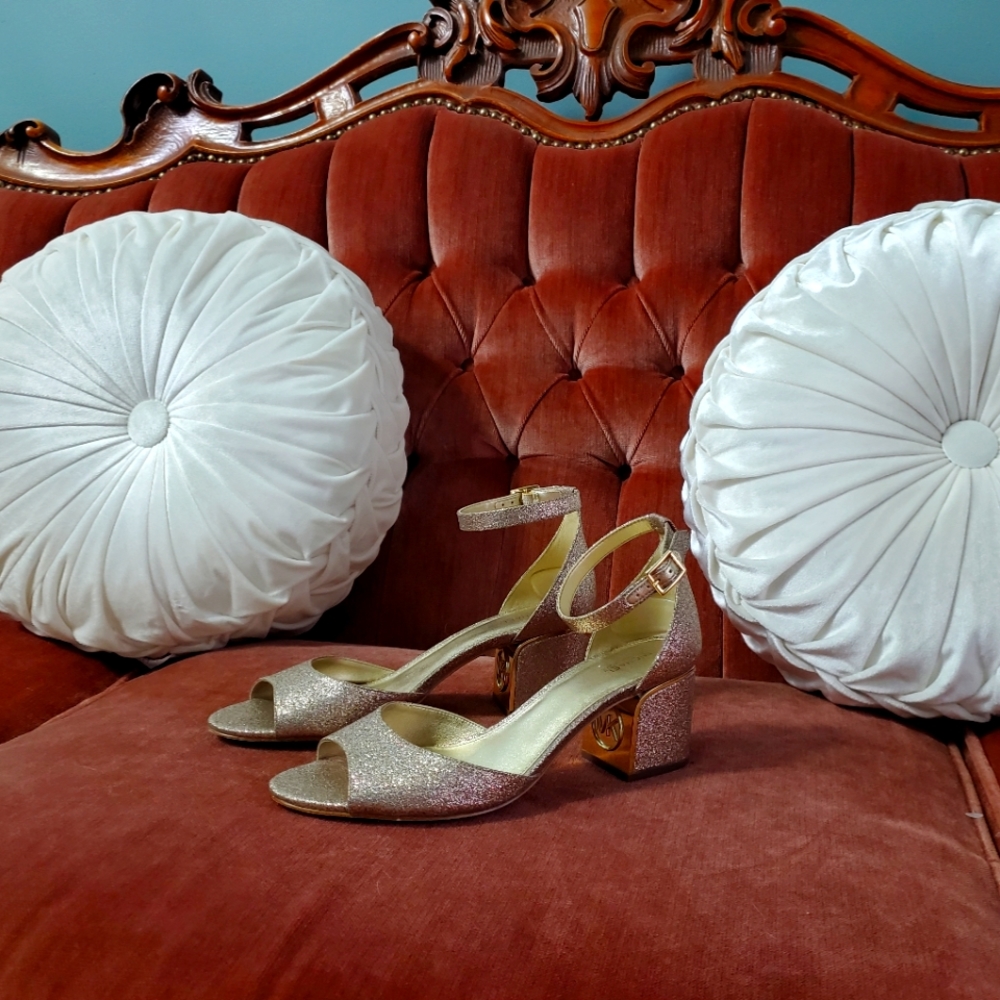 Champagne and gold Michael Kors heels